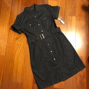 NWT Shirt Jean dress with wide belt